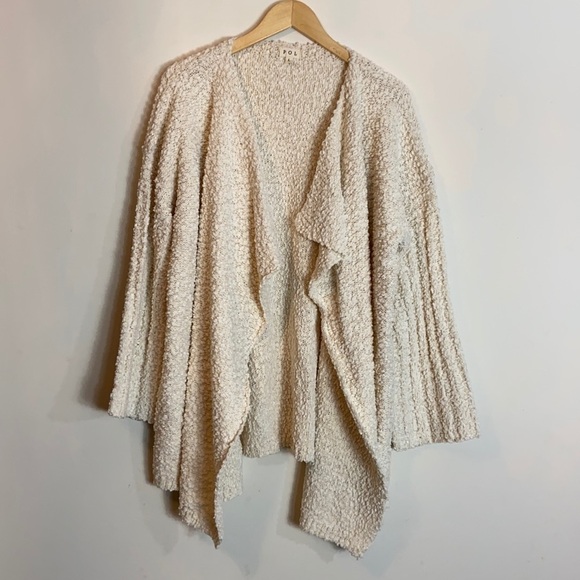 Pol oversized open front cream cardigan - Picture 2 of 5
